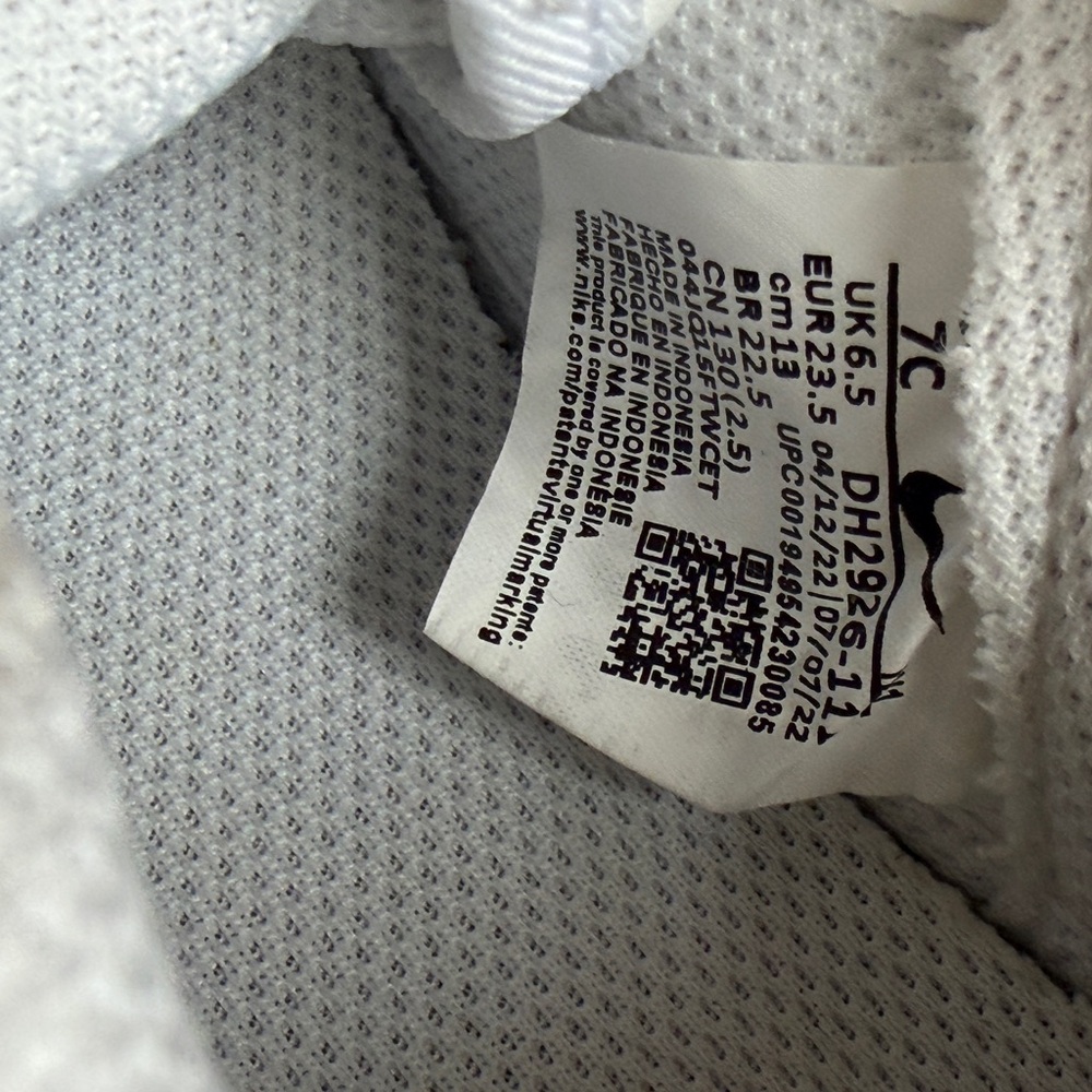 Nike Air Force 1 TD White Toddler White Low Top Size 7C Triple White - Picture 3 of 6